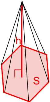 Laske pyramidin tilavuus käyttämällä pohjan korkeutta ja pinta-alaa